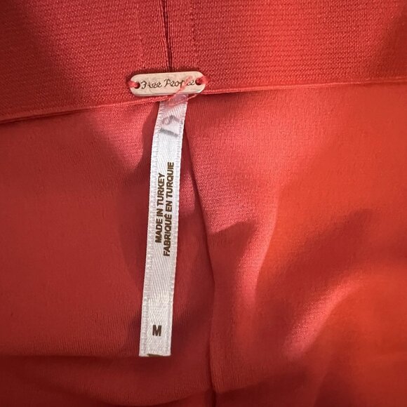 Free People Rosalía Midi Skirt Medium Size Red Stretch Elastic Waist Christmas - Picture 4 of 9